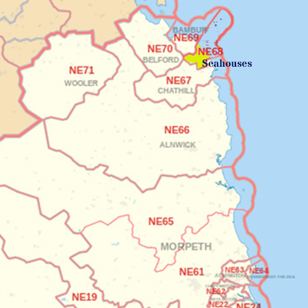 NE68 Map, ​​​​​​​​​​​​​​​​Berwick skip hire
